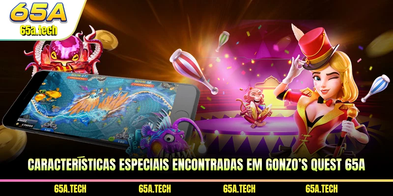 Características especiais encontradas em Gonzo’s Quest 65A